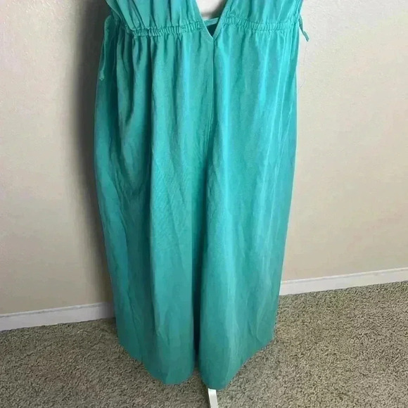 Zara Green Cotton Midi Dress Size Medium - Picture 5 of 8